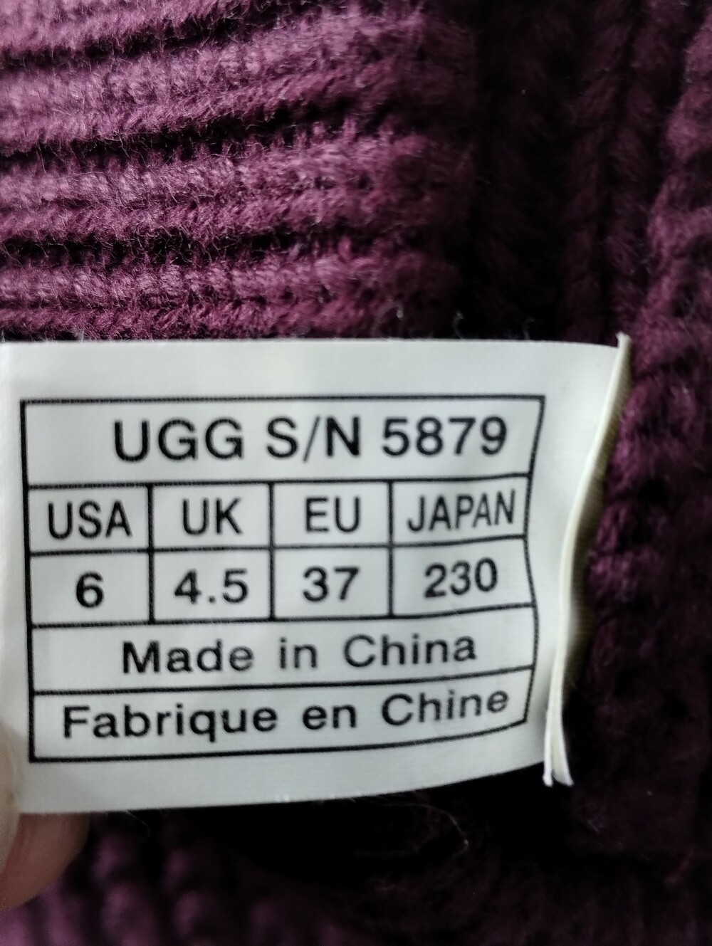UGG Cardy 5879 Plum Purple Cable Knit Sweater Boots Women's 6 - Picture 10 of 12